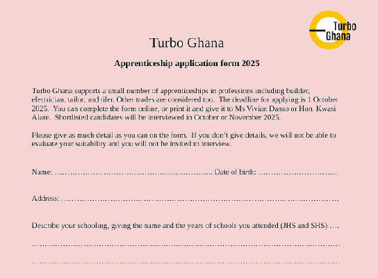 Apprenticeship application